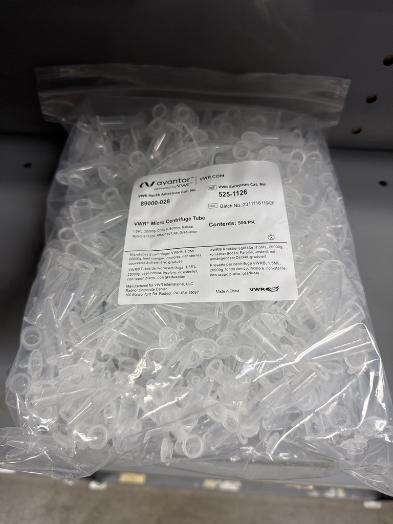TUBE, MICROCENTRIFUGE 1.5 ML F